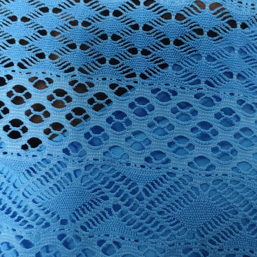 Island Escape Sky High-Neck Crochet Tankini Top   16 Blue - Picture 5 of 10